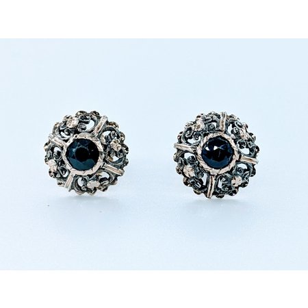 Earrings Antique 1.10ctw Round Sapphires 18ky 12.5mm 222100086