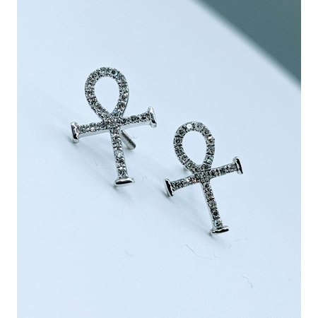 Earrings Cross .14ctw Diamonds 14kw .5x.4" 122110021