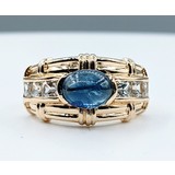  Ring 3.2ctw Blue & White Sapphire 18ky Sz5.5 122110009