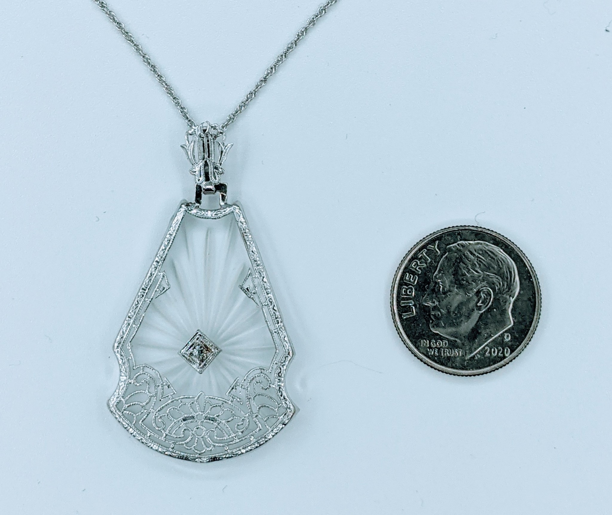 Black Pendant, Camphor Glass Necklace, Art Deco Jewelry #P232 – Silver  Embrace