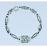  Bracelet Antique .03ct Single Cut Diamond Camphor Glass 10kw 7.25" 222110019