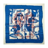  Scarf Hermes Carre 70 Saddle White/Blue 100% Silk 122120037