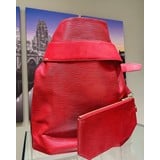  Handbag Louis Vuitton Sac Depaule Red Epi GM 122120369