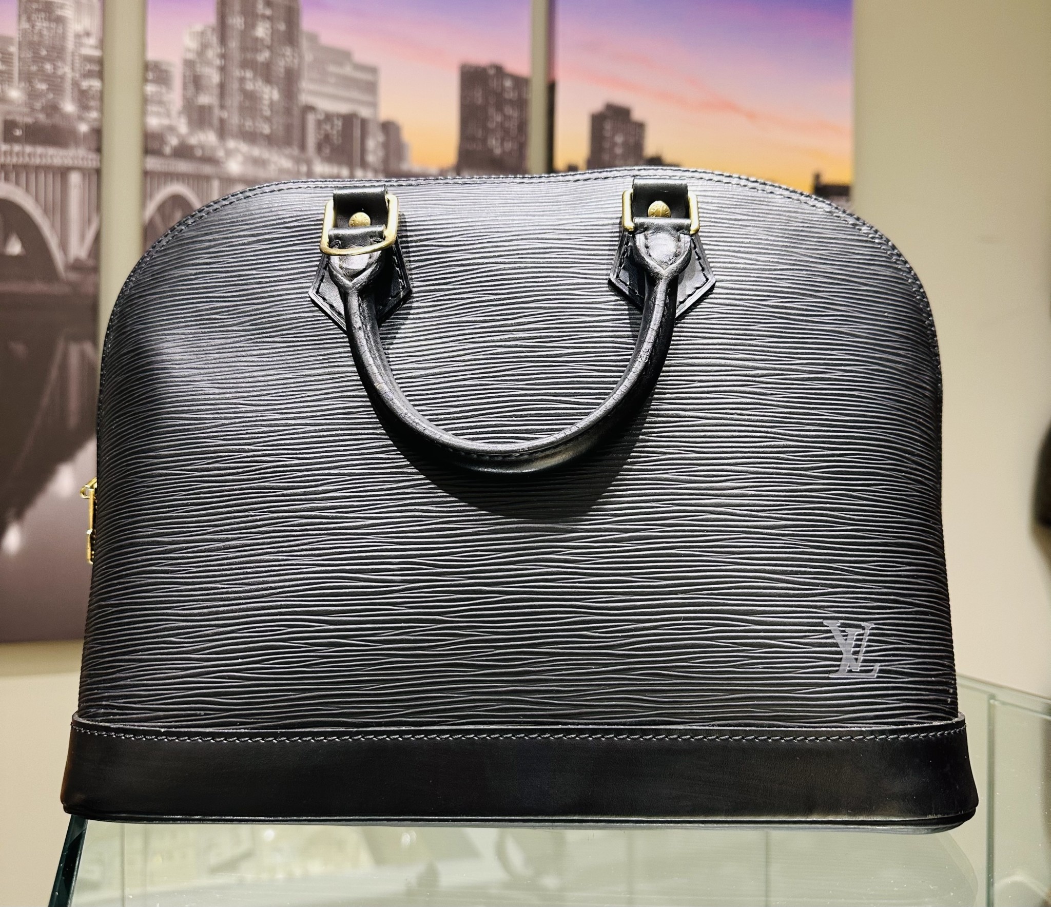 Louis Vuitton Vintage Louis Vuitton Alma Black Epi Leather Hand Bag +