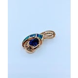  Pendant .24ctw Round Diamonds 9x7mm Tanzanite/Opal 14ky 32x14.5mm 223020065