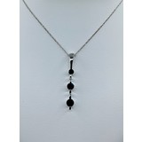  Pendant .01ctw Round Diamonds .33ctw Sapphires 14kw 18" 223020040