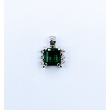  Pendant .06ctw Diamonds 1.00ct Emerald 850pt 10.8x9mm 123010054