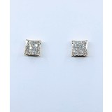  Earrings .74ctw Diamonds 14ky 7.8x7.8mm 123030043