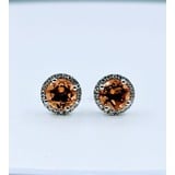  Earrings .15 Diamonds 1.48 Ctw CITRINE 14KW 122120212