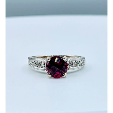 Ring .15ctw Diamonds 1.5ct Purple Garnet 14kw Sz6.25 122120156