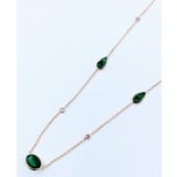  Necklace .29ctw Round Diamonds 3.65ctw Emeralds 14ky 16-18" 223030020