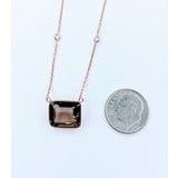  Necklace .55ctw Round Diamonds 5.68ct Smokey Quartz 14kr 16-18" 223030016