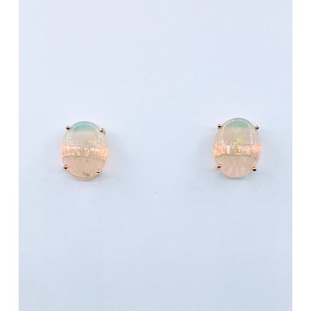 Earrings . 2.30 Ctw. AFRICAN OPAL 14K. 122120230