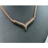  Necklace .33ctw Diamonds .60ctw Emerald 14ky 17" 123030107