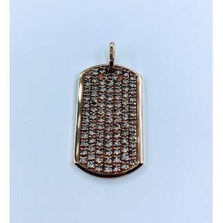 Pendant CZ Dog Tag 10ky 1.5x.8" 123030140