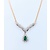Necklace .12ctw Round Diamonds .33ct Emerald 14ky 17" 223030101