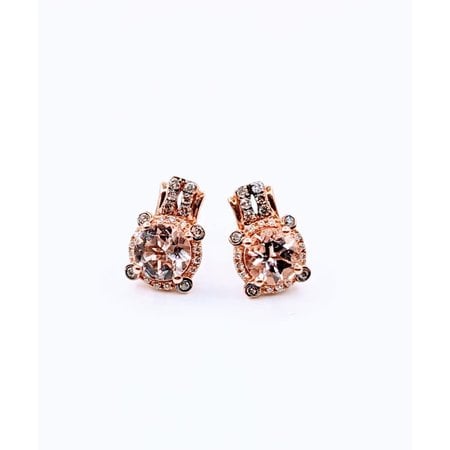 Earrings LeVian .20ctw Diamonds 2.5ctw Morganite 14kr 14x9mm 122120102