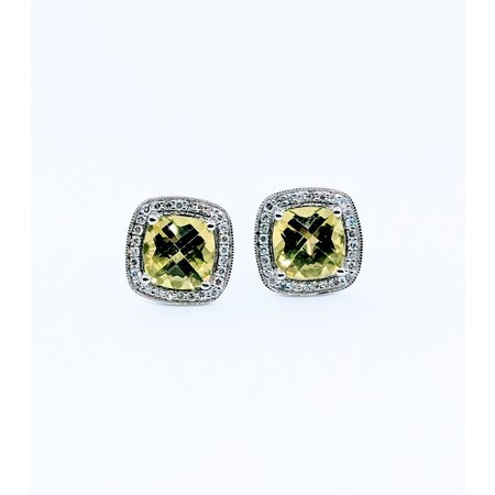 Earrings .34 Diamonds 4.55. Ctw PERIDOT 14K 122120207