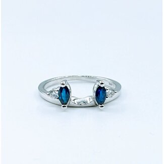 Ring Wrap .08ctw Round Diamonds .30ctw Sapphires 14ky Sz6 223030071