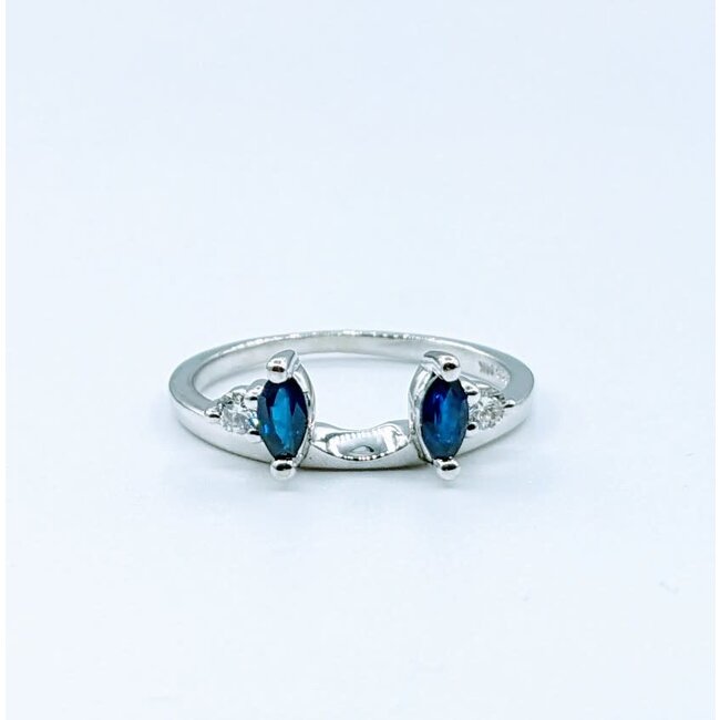 Ring Wrap .08ctw Round Diamonds .30ctw Sapphires 14ky Sz6 223030071