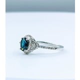  Ring .25ctw Diamonds .84ct Sapphire 14kw Sz7 123030207