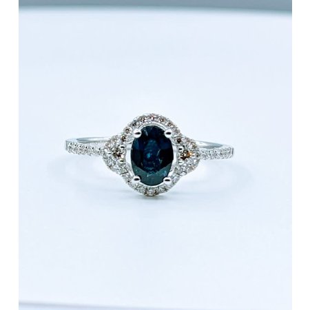 Ring .25ctw Diamonds .84ct Sapphire 14kw Sz7 123030207