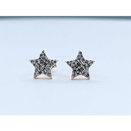 Earrings Star .16ctw Diamonds 14ky .3x.3" 123030181