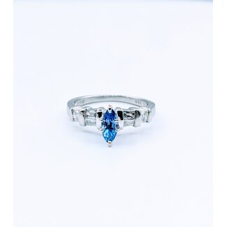 Ring .25ctw Round/Baguette Diamonds .20ct Tanzanite Platinum Sz4.75 223030094