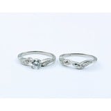  Ring Vintage Wedding Set .50ctw Diamonds 14kw Sz5 123030067