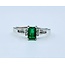 Ring .10ctw Round Diamonds 6x4mm Emerald 10kw Sz6 223030095