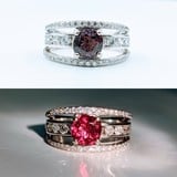  Ring .65ctw Diamonds 1.09ct Color Change Garnet 14kw Sz6.5 122080179