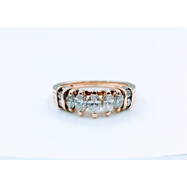 Ring .75ctw Marquise/Round Diamonds 14ky Sz7 223030091