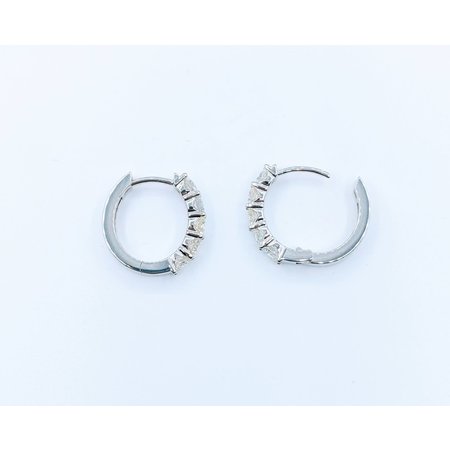 Earrings Hoops 1.30ctw Diamonds 14kw .6" 123030184