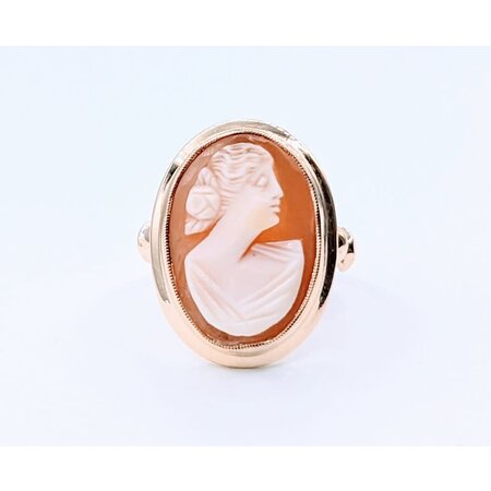 Ring Vintage Cameo 18x12.5mm 10ky Sz7.5 223040100