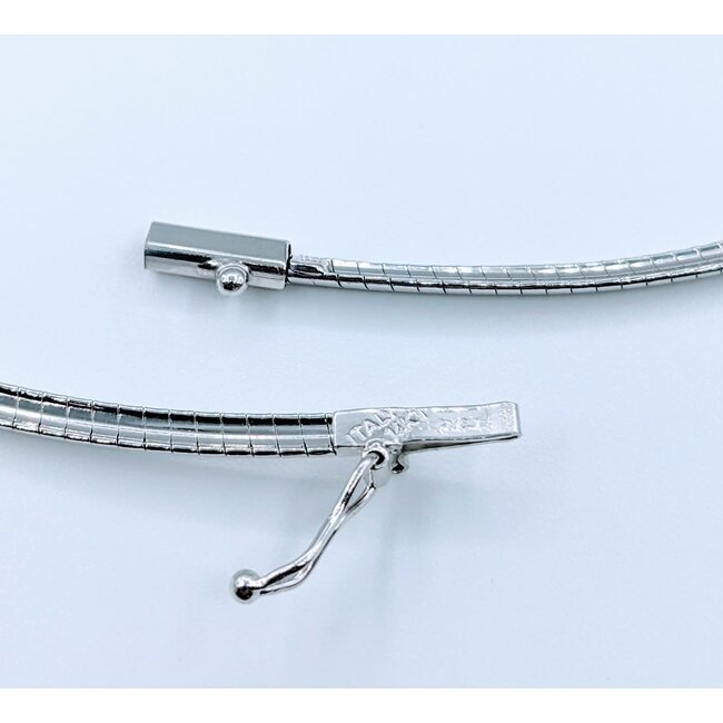 Necklace Omega 3mm 1.0ctw Round/Baguette Diamonds 14kw 17" 223040095