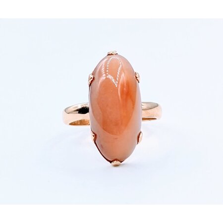 Ring Vintage 20x9mm Coral 14ky Sz6 223040096