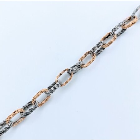 Bracelet Textured Oval Link 4.7mm 14ktt 7.5" 223040123