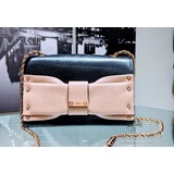  Handbag Chloe June Bow Beige & Black Leather 123050009