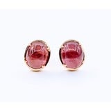  Earrings 14.8ctw Cabochon Pink Tourmaline 18ky 12x5x10mm 123050072