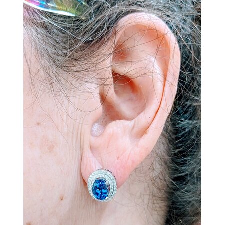 Earrings .30ctw Diamonds 2.78ctw Tanzanite 14kw 12.5x10.5mm 122060057
