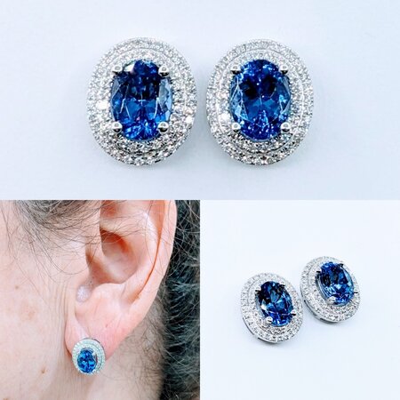 Earrings .30ctw Diamonds 2.78ctw Tanzanite 14kw 12.5x10.5mm 122060057