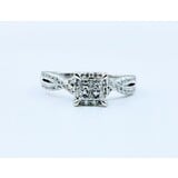  Ring Engagement .50ctw Round/Princess Diamonds 10kw Sz7.5 223040029