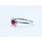  Ring .18 Diamonds .36 Ctw RUBY 14KW 122120188