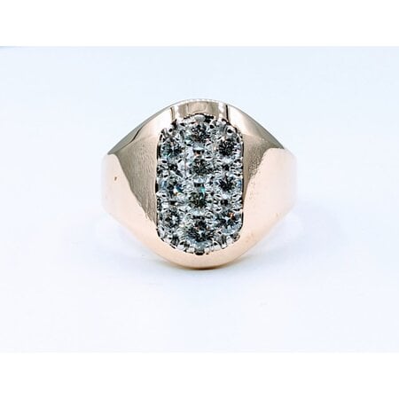 Ring 1.00ctw Cluster Shield Diamonds 14ky Sz12.5 122120152