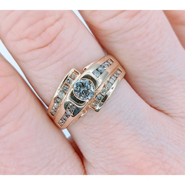 Ring .40ct Diamond .33ctw SI1-SI2 H Diamonds 14ky Sz9 122120501