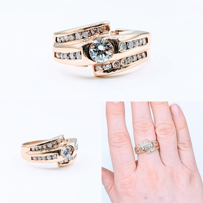 Ring .40ct Diamond .33ctw SI1-SI2 H Diamonds 14ky Sz9 122120501