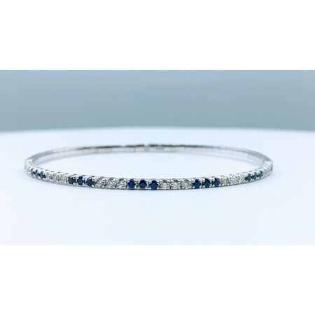 Bracelet Flex .46ctw Diamonds .59ctw Sapphire 14kw 6.5" 123050181