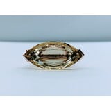  Ring .12ctw Round Diamonds 28x14mm Lemon Quartz 14ky Sz5 223060020