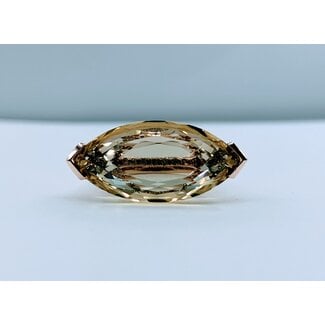 Ring .12ctw Round Diamonds 28x14mm Lemon Quartz 14ky Sz5 223060020
