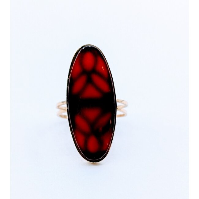Ring 29x12mm Chalcedony 18ky Sz8 223060054